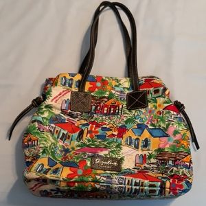 Dooney and Burke nylon and leather trim tote